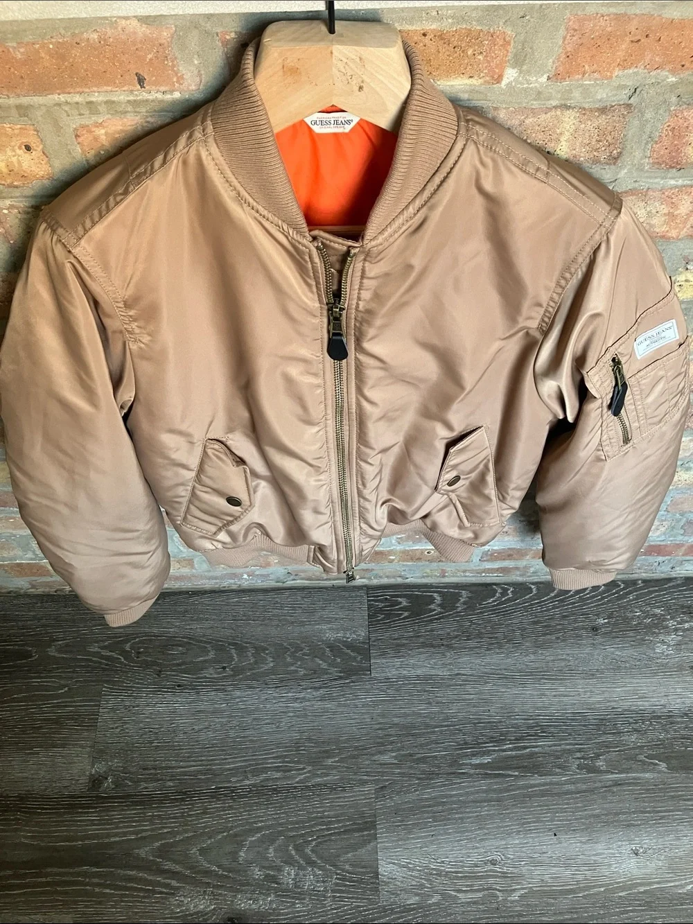 Guess women's satin flight/bomber jacket